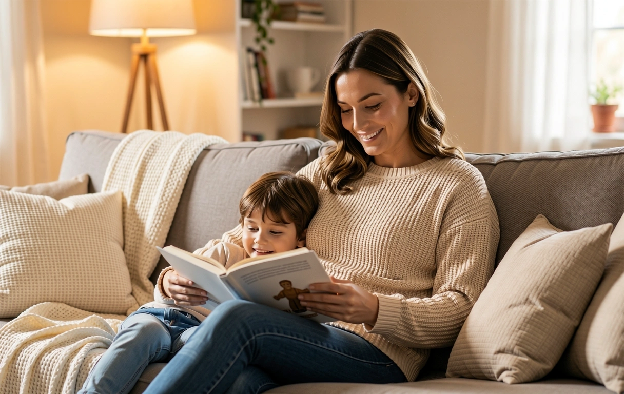 Kebahagiaan keluarga dan kenyamanan visual